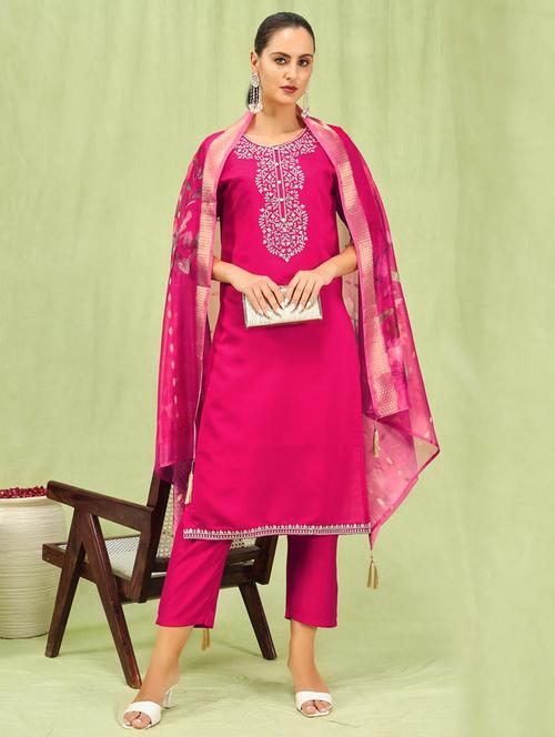 women pink kurta dupatta set - 21450884 - Standard Image - 0