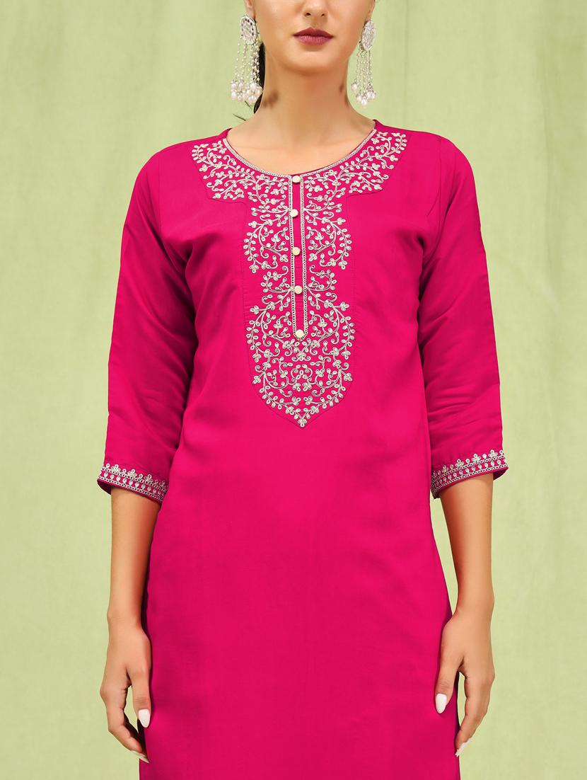 women pink kurta dupatta set - 21450884 - Standard Image - 5