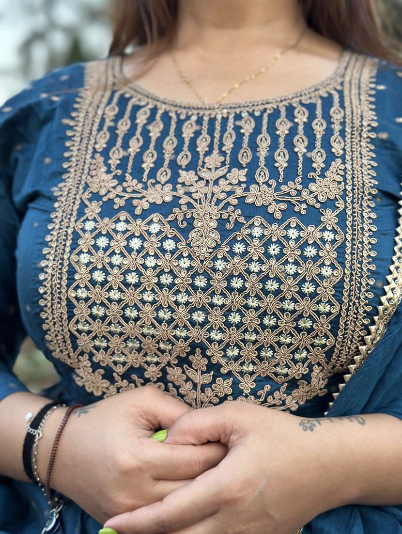 women blue kurta dupatta set - 21451016 -  Standard Image - 5