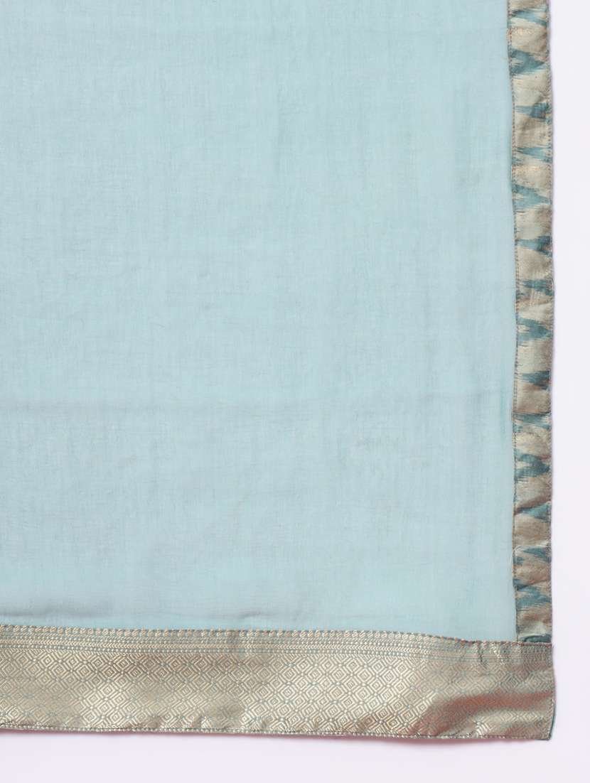 women three quarter sleeve kurta pant with dupatta set - 21451028 -  Standard Image - 5