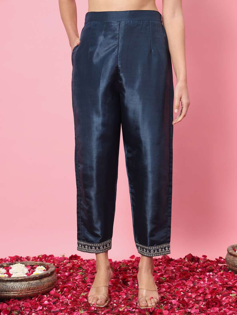 women navy blue kurta dupatta set - 21451038 -  Standard Image - 3