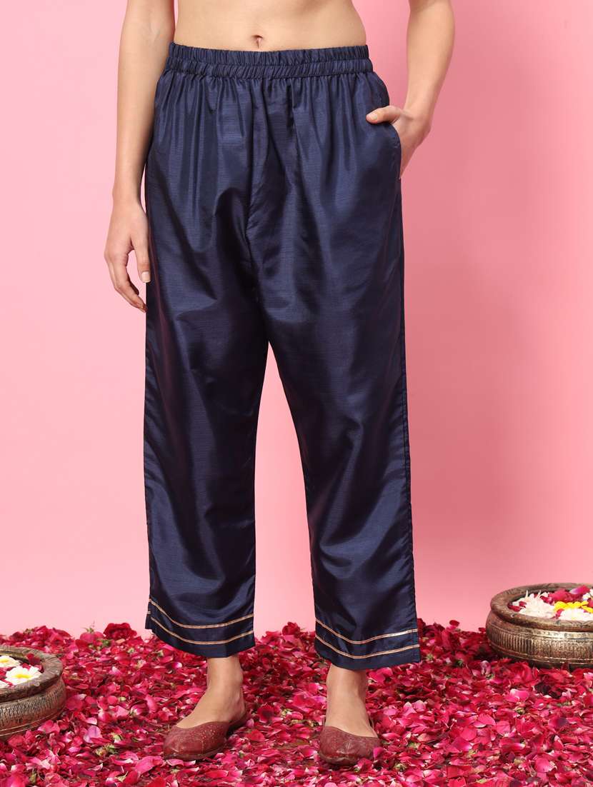 women navy blue kurta dupatta set - 21451070 -  Standard Image - 3