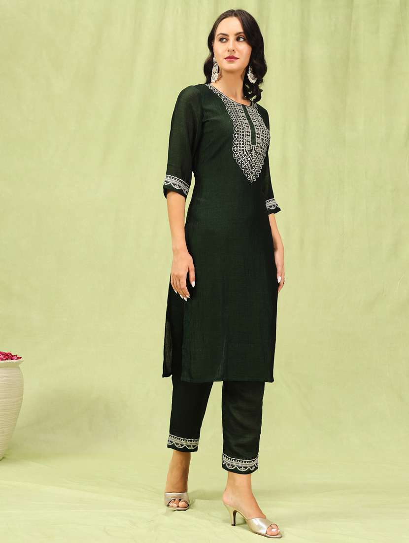women green kurta dupatta set - 21451079 - Zoom Image - 0