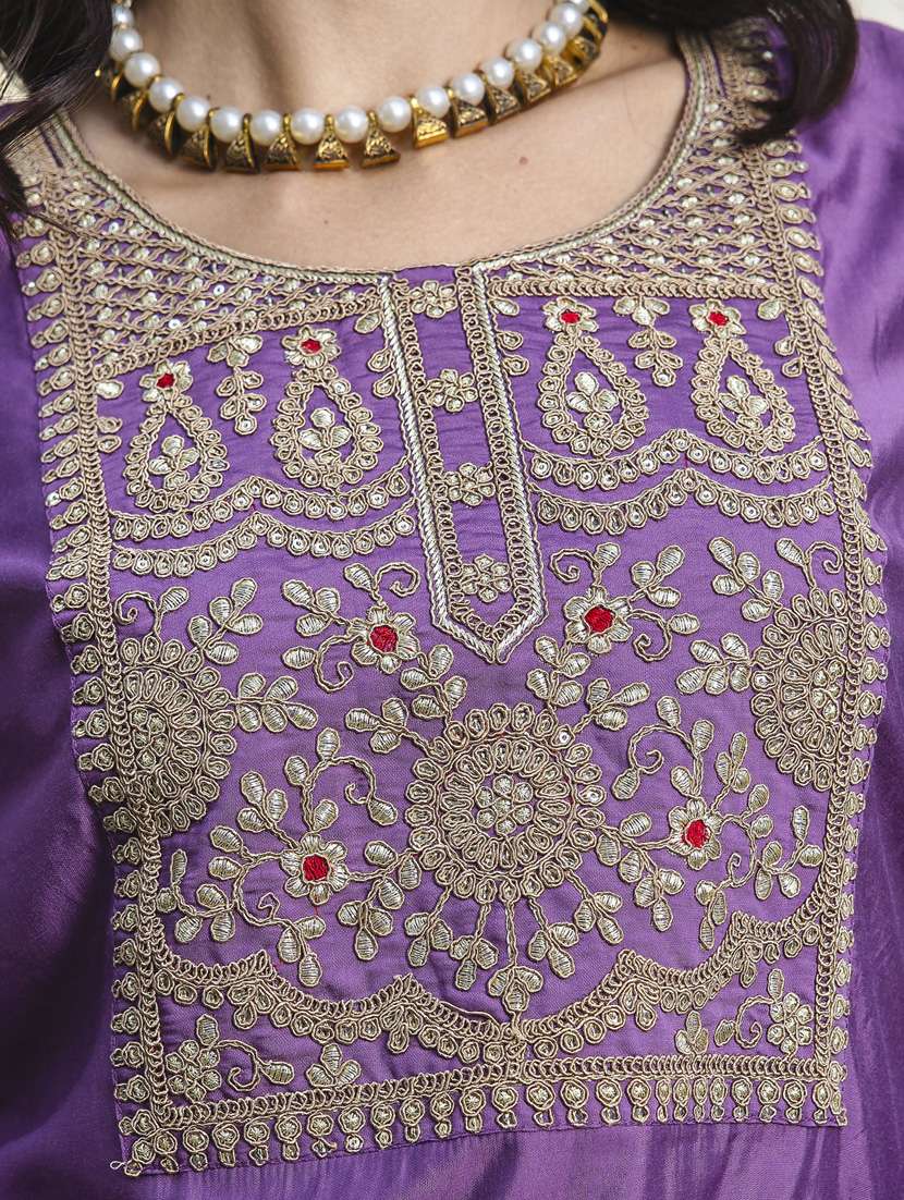 women purple kurta dupatta set - 21451082 -  Standard Image - 5