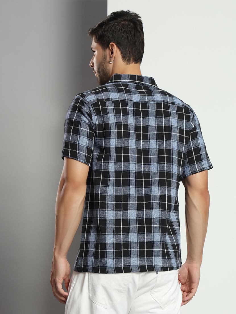 men checkered short sleeved casual shirt - 21451148 - Standard Image - 3
