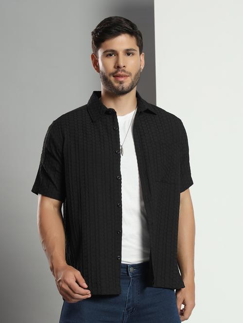 men self design short sleeved casual shirt - 21451154 - Standard Image - 0