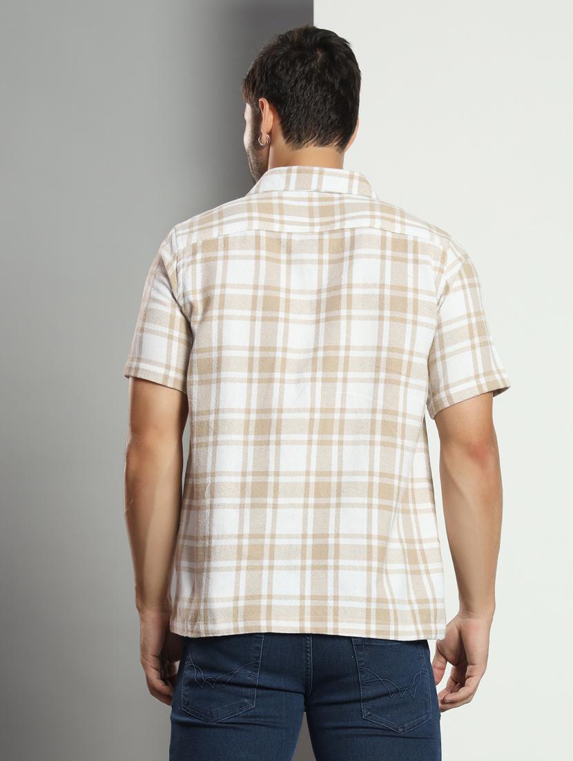 men checkered short sleeved casual shirt - 21451155 - Standard Image - 3