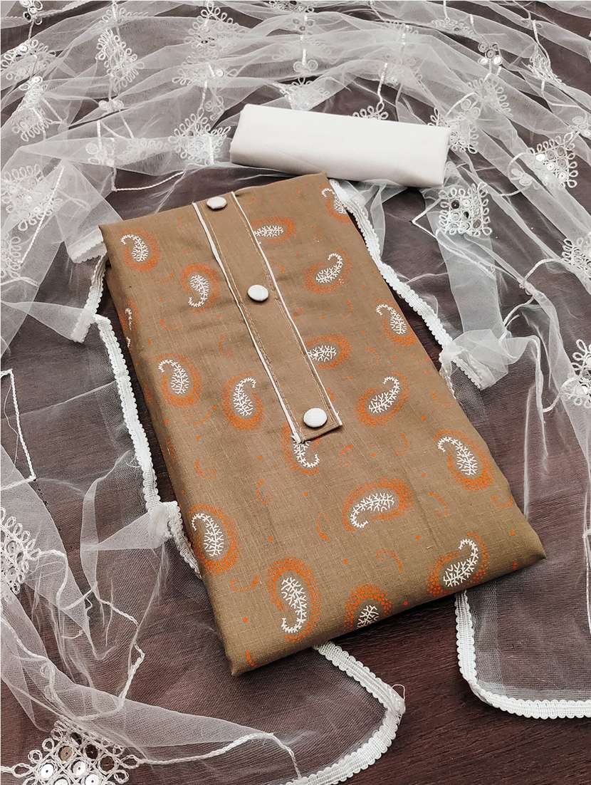 paisley printed unstitched suit set