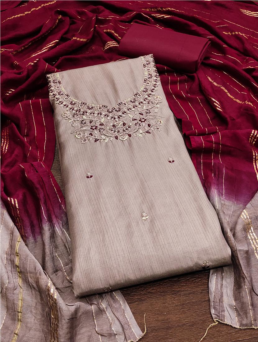 embroidered unstitched suit set - 21451229 - Zoom Image - 0