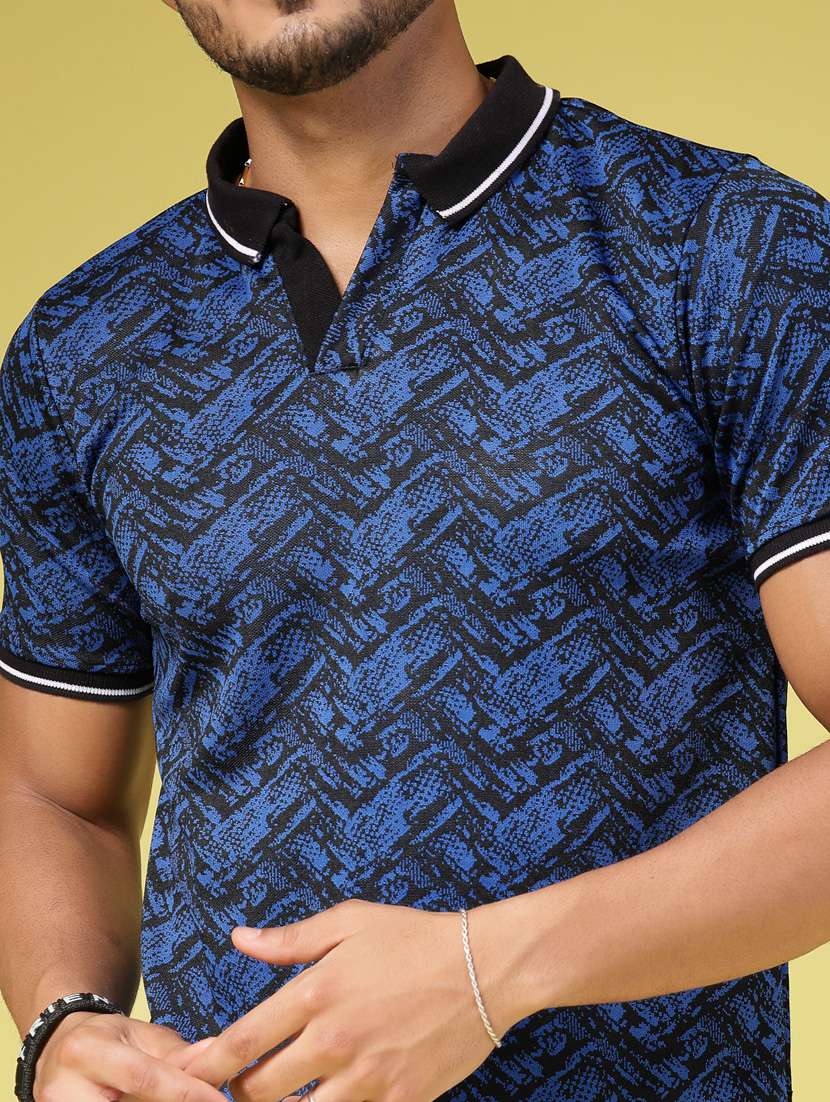 men polo neck all over print t-shirt - 21451323 -  Standard Image - 3