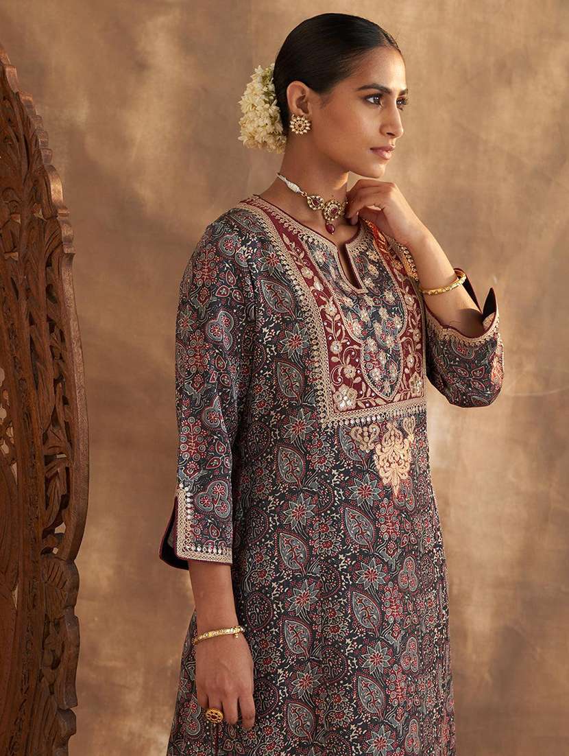 women printed kurta palazzo set - 21451908 - Standard Image - 3