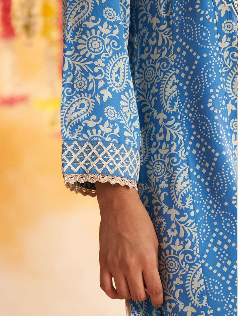 women long sleeve paisley printed a-line kurta - 21452161 - Standard Image - 5
