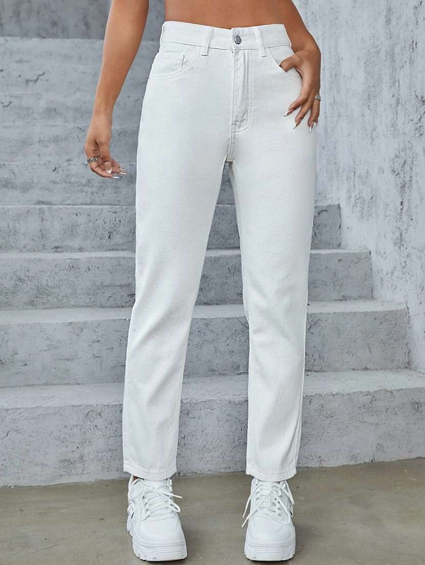 women white denim jean - 21452788 -  Zoom Image - 0