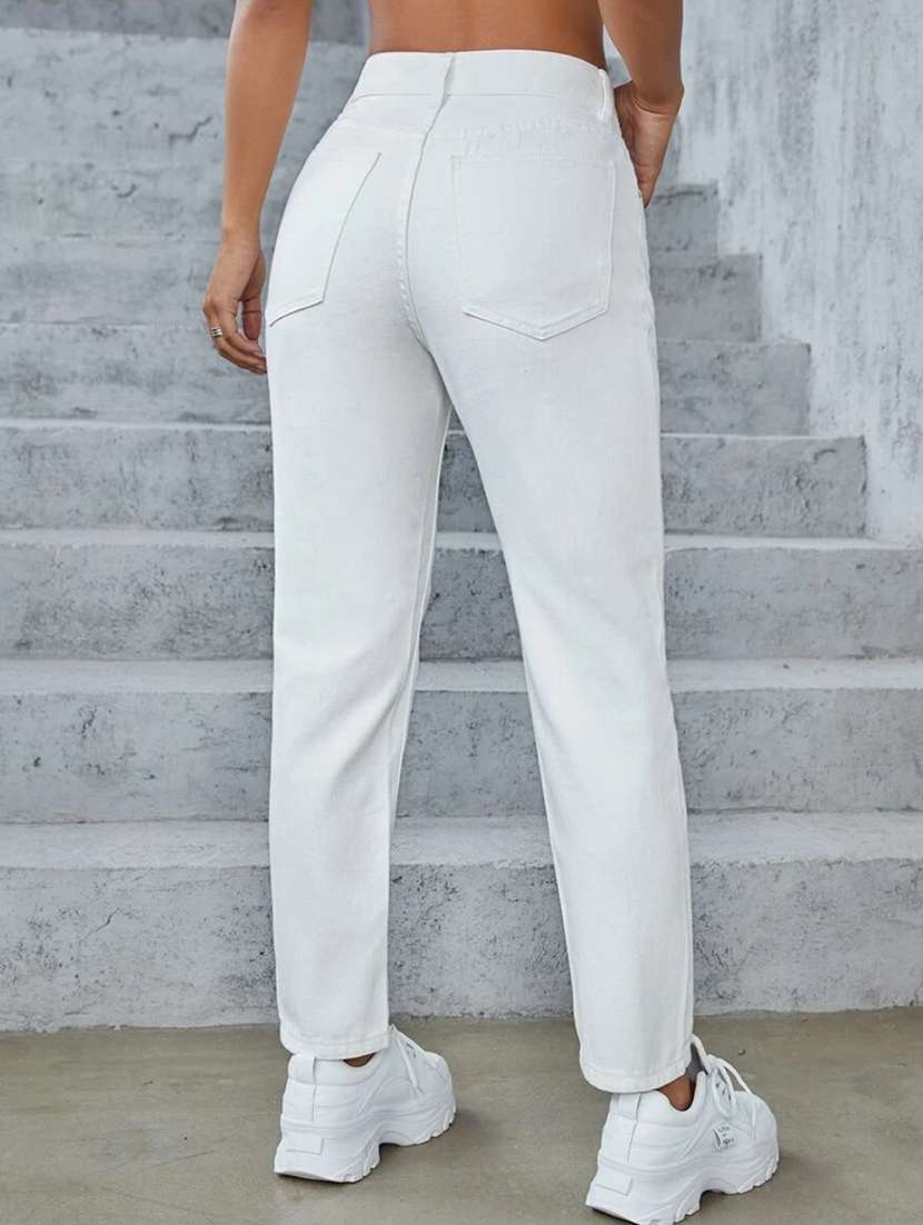 women white denim jean - 21452788 - Standard Image - 3
