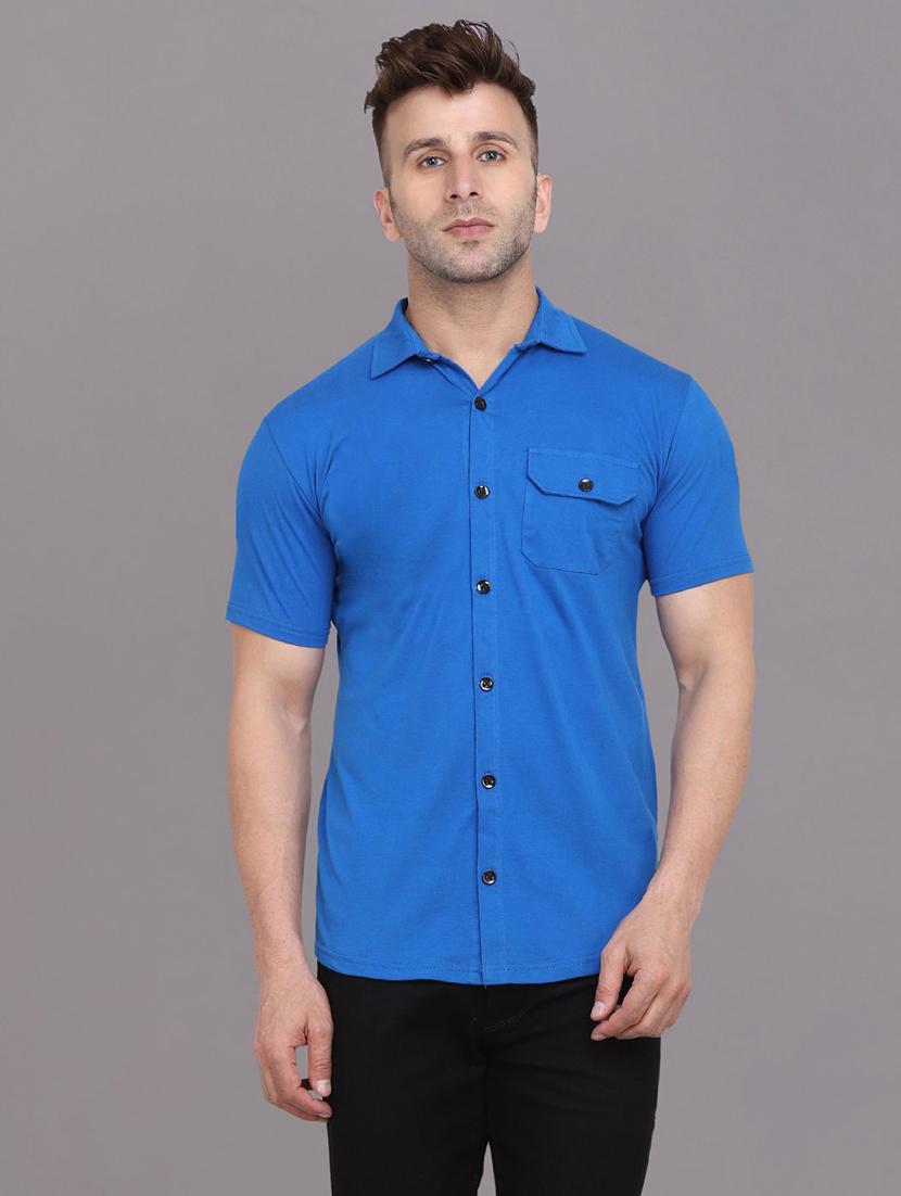 men solid short sleeved casual shirt - 21454181 - Zoom Image - 0
