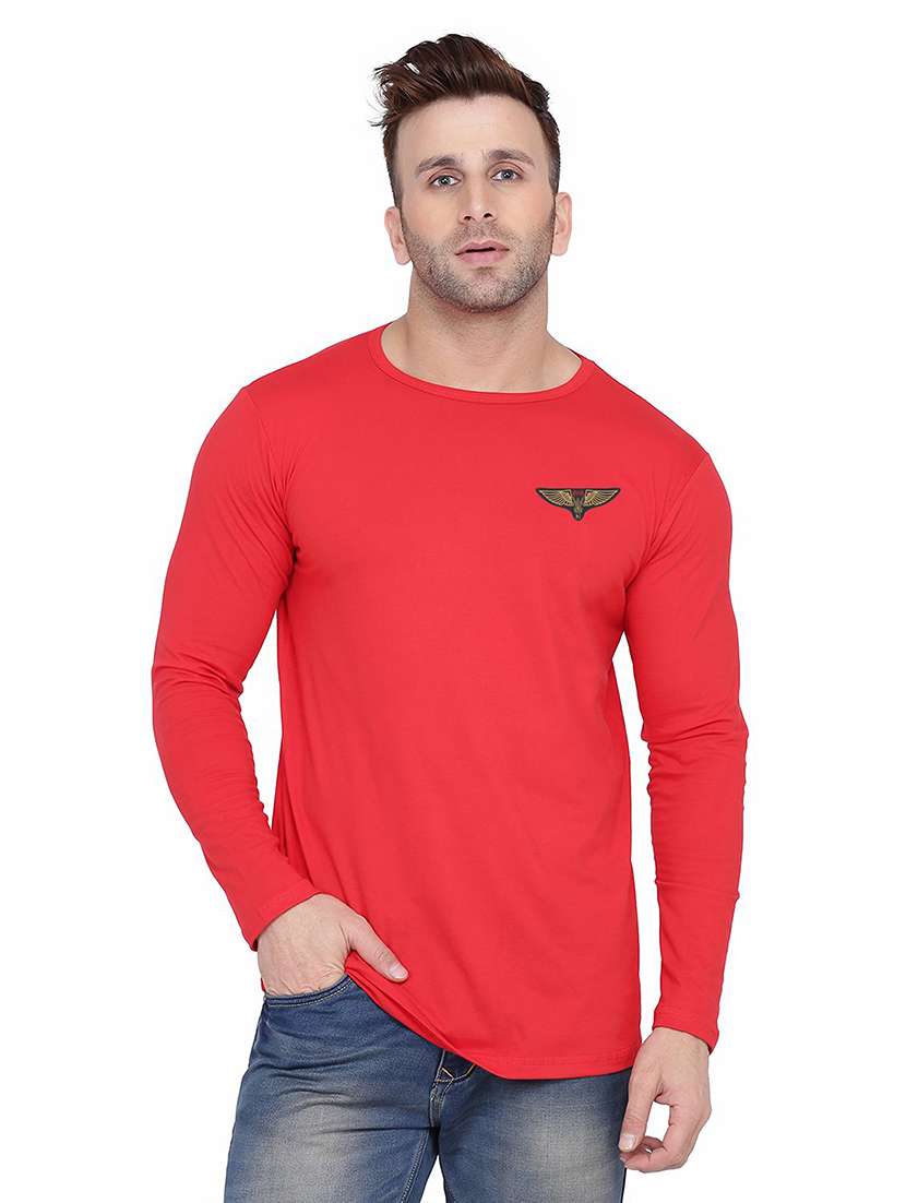 men solid long sleeved t-shirt