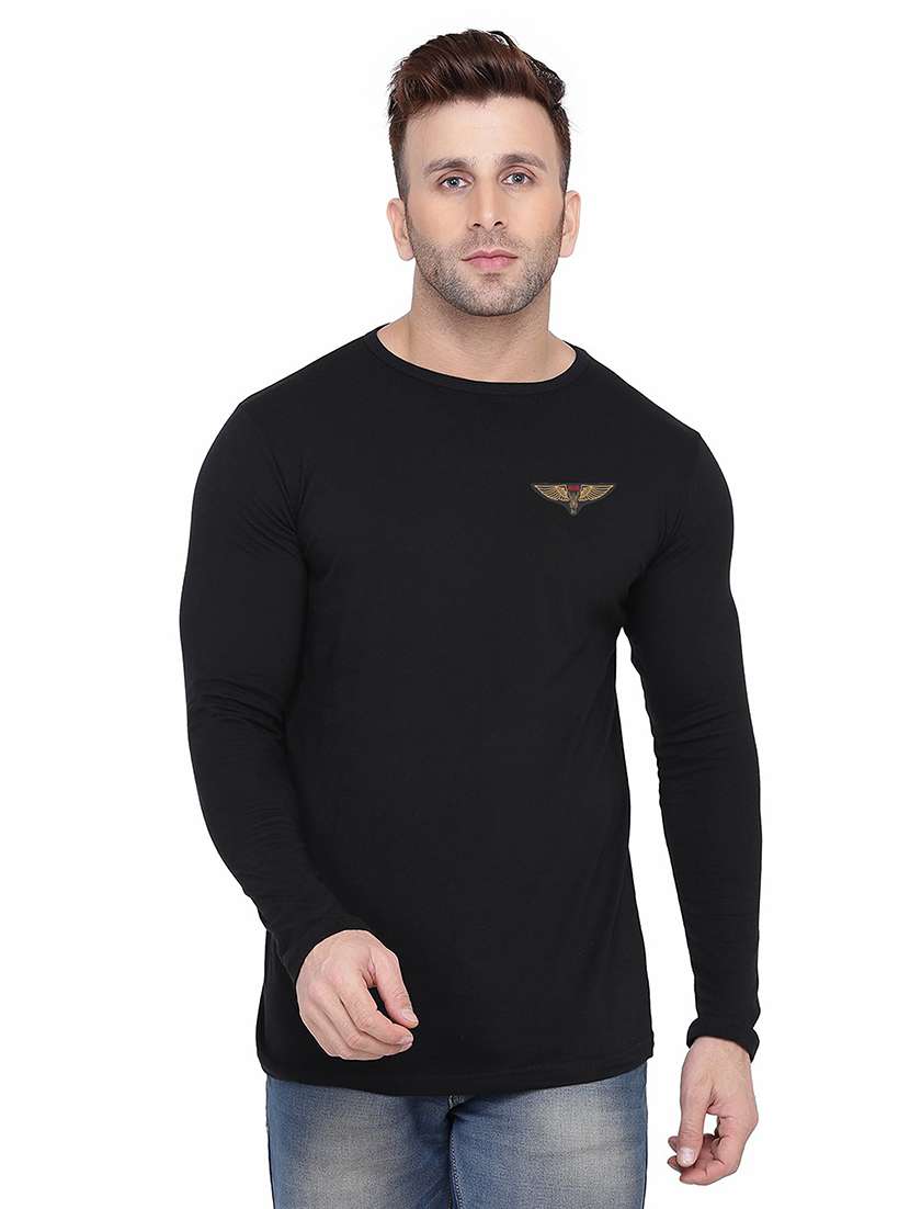 men solid long sleeved t-shirt
