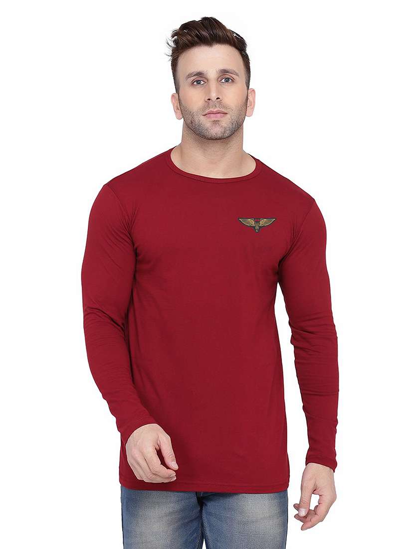 men solid long sleeved t-shirt