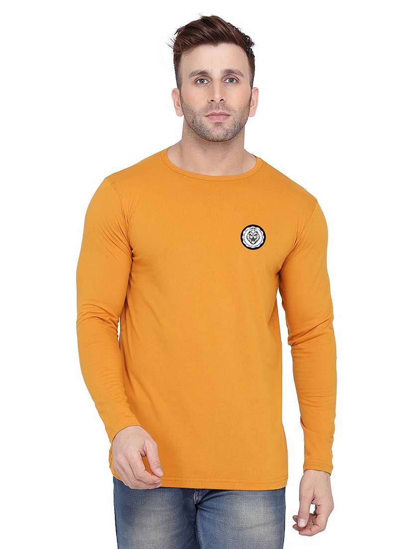 men solid long sleeved t-shirt