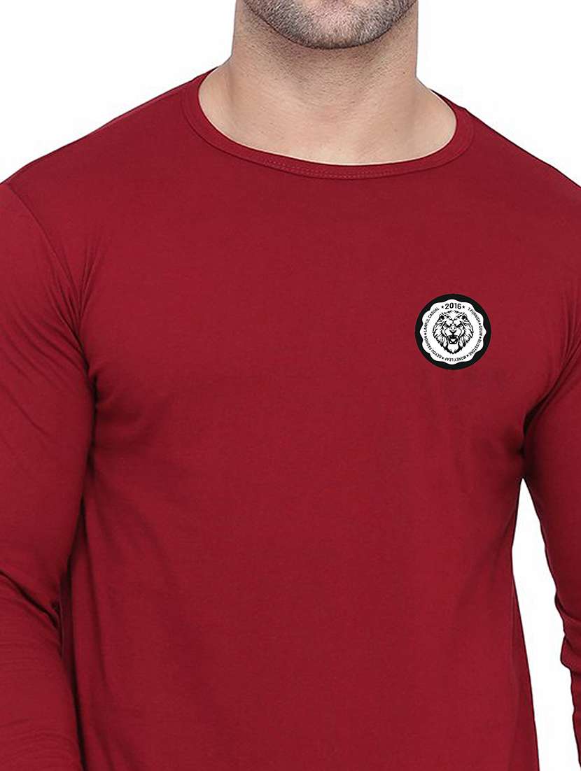 Men Solid Long Sleeved T-shirt - 21454244 -  Standard Image - 3
