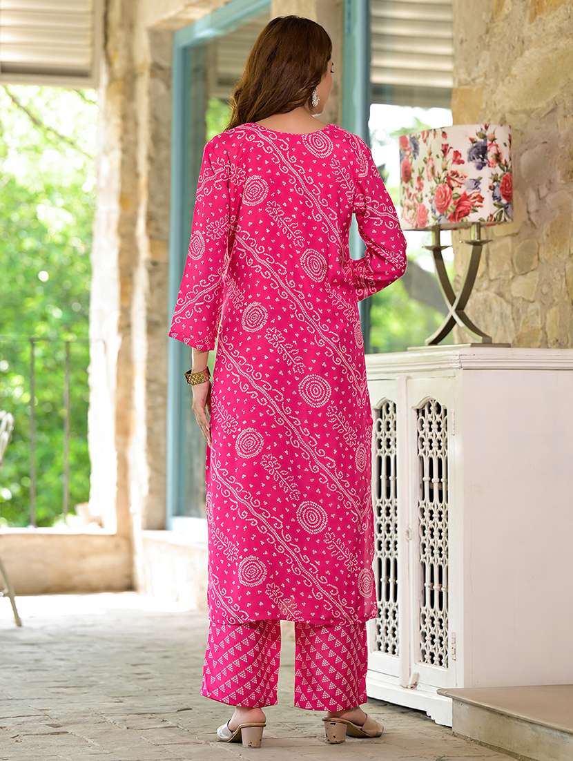 women three quarter sleeve kurta pant with dupatta set - 21454570 -  Standard Image - 3