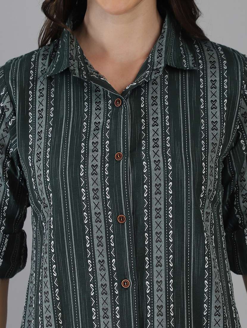 women green cotton regular shirt - 21454644 - Standard Image - 5