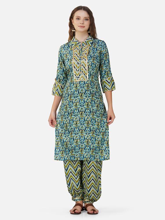 women multi color printed kurta salwar set - 21454696 - Zoom Image - 0