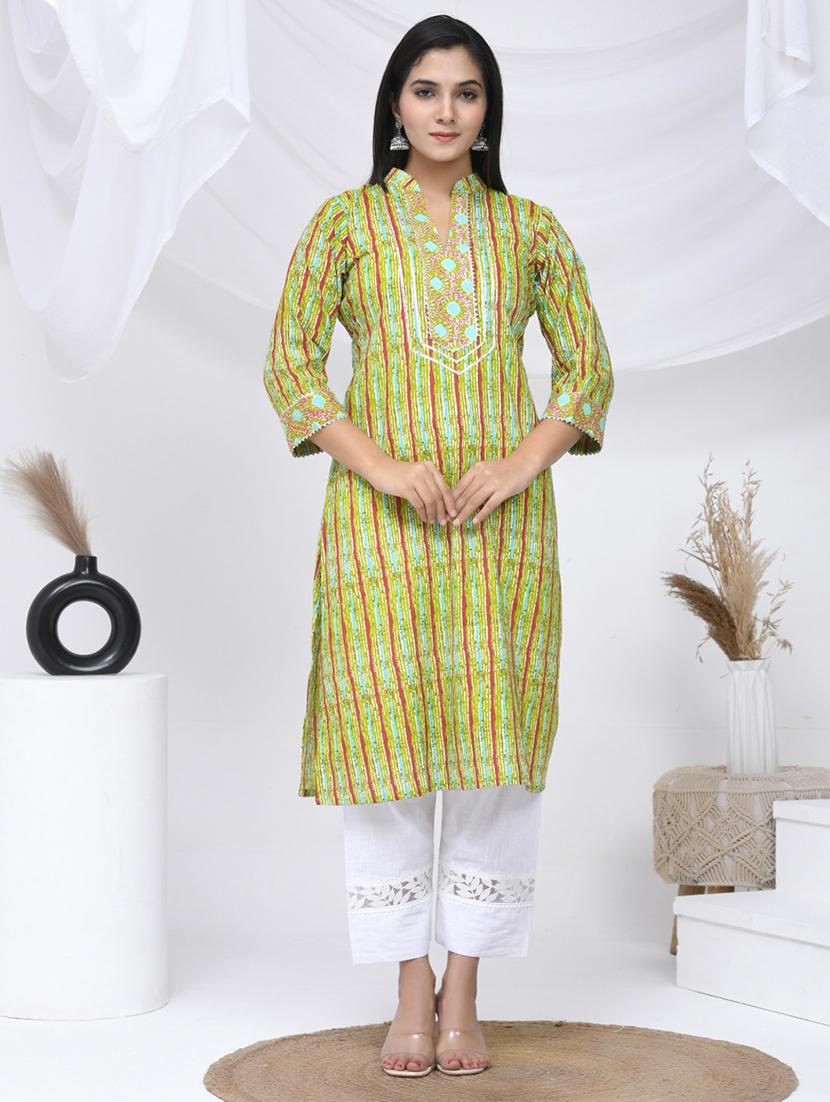women three quarter sleeve straight kurta - 21454850 - Zoom Image - 0