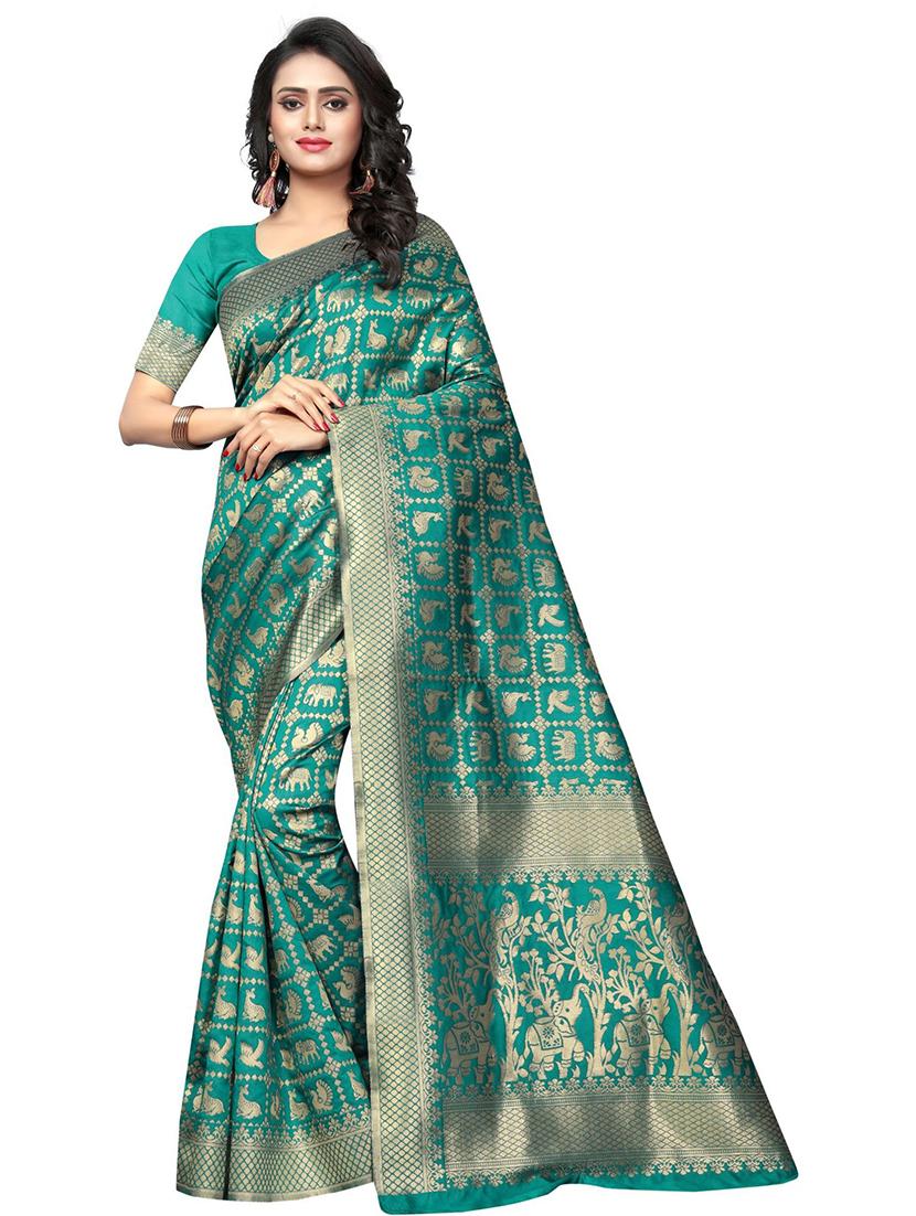 women self design banarasi saree with blouse - 21455531 -  Zoom Image - 0