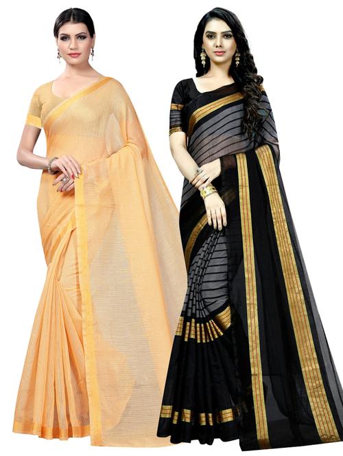 women pack of 2 casual wear combo sarees with blouse - 21456205 -  Standard Image - 0