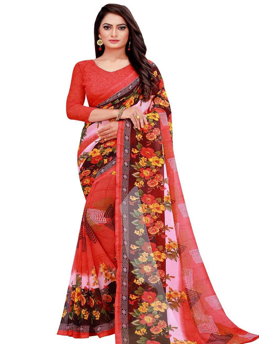 women pack of 2 casual wear combo sarees with blouse - 21456675 -  Standard Image - 3