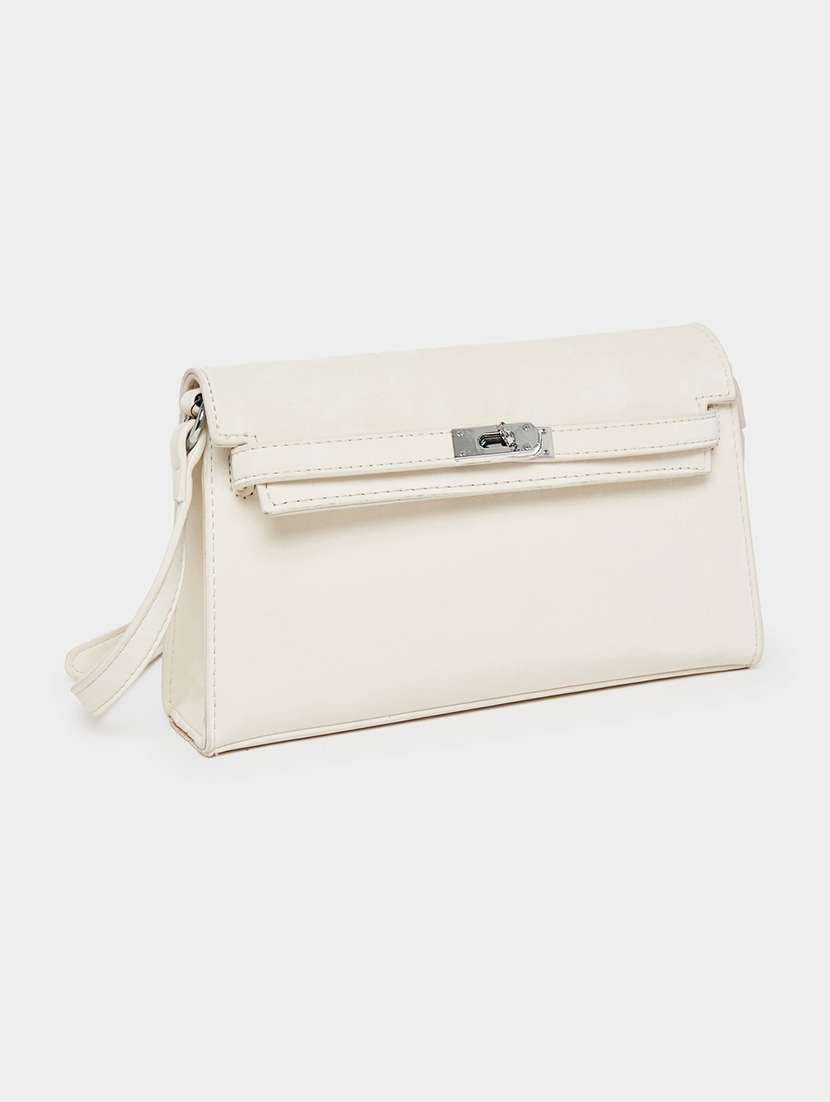 women cream pu handbag
