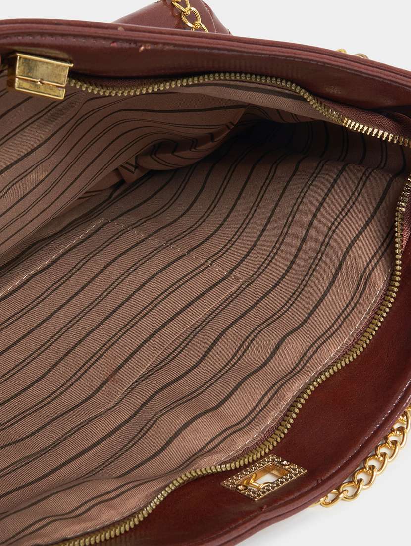 women maroon pu combo handbag - 21457049 -  Standard Image - 3