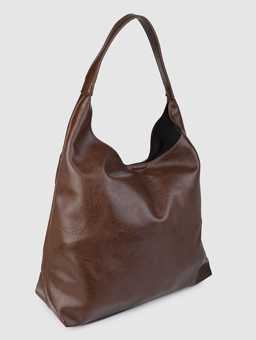 brown pu combo handbag - 21457056 -  Standard Image - 3