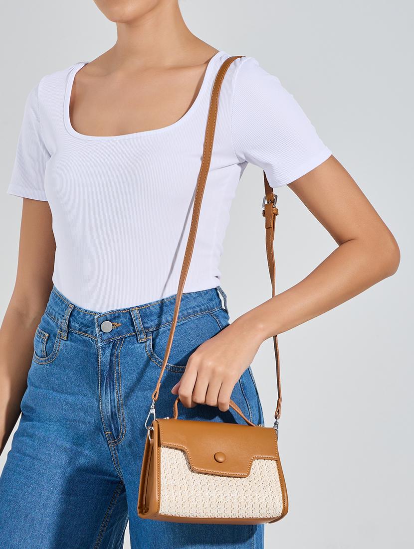 women brown pu handbag - 21457082 - Standard Image - 3