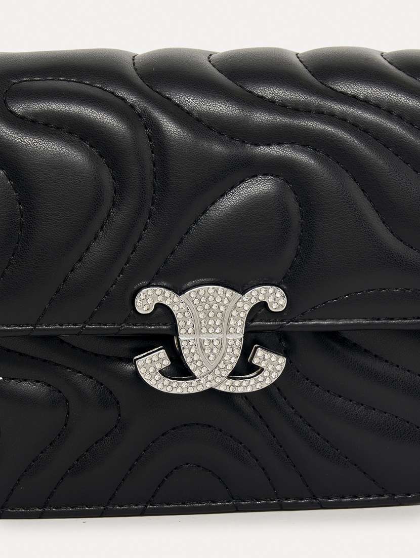 women black pu sling bag - 21457086 -  Standard Image - 3