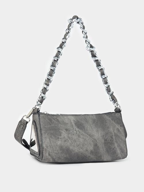 women grey pu handbag - 21457089 - Standard Image - 0