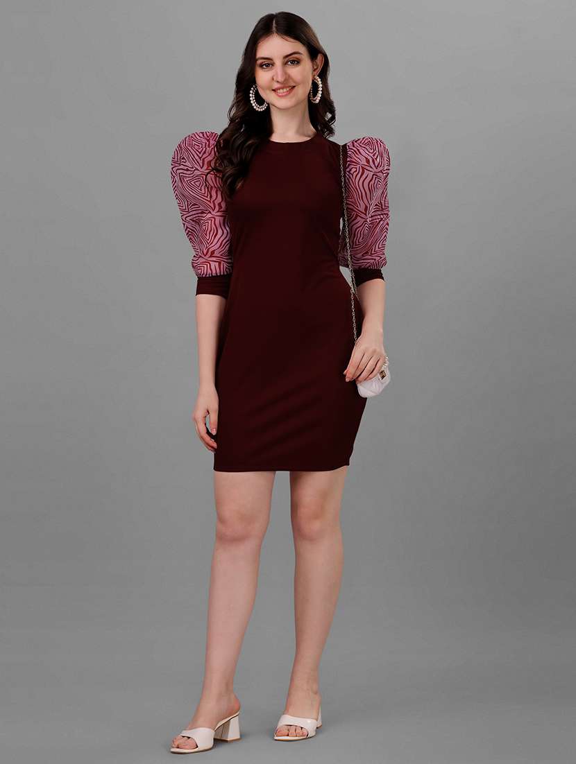 women knee length solid bodycon dress - 21457102 - Zoom Image - 0