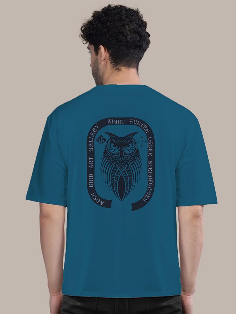 men teal cotton front & back print t-shirt - 21457157 - Standard Image - 3