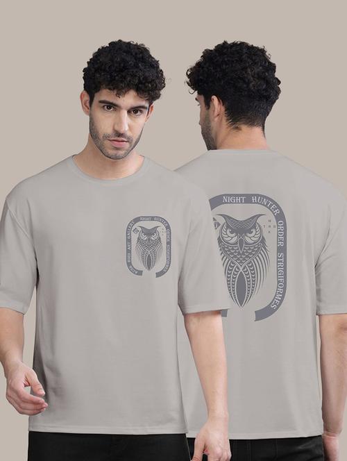 men oversized front & back print t-shirt - 21457158 - Standard Image - 0