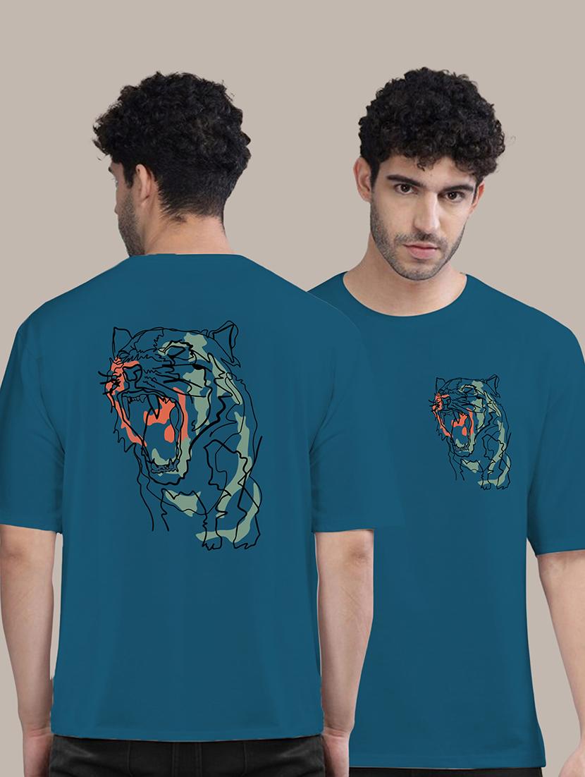 men round neck front & back print t-shirt - 21457164 - Zoom Image - 0