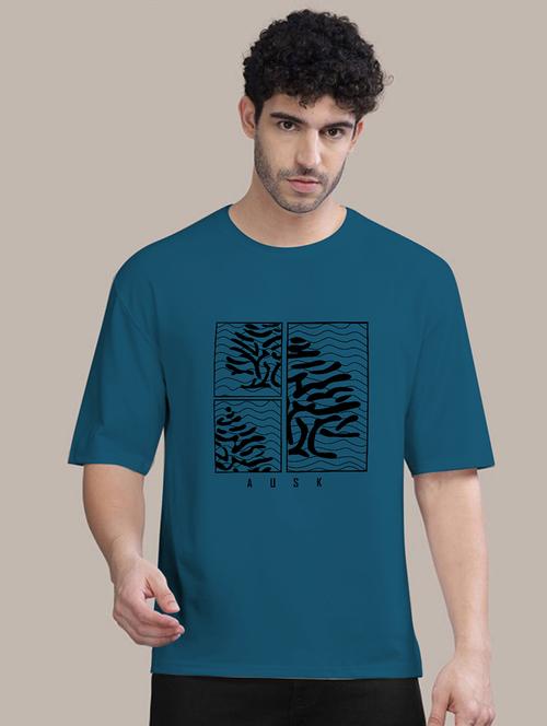 men oversized front & back print t-shirt - 21457171 - Standard Image - 0