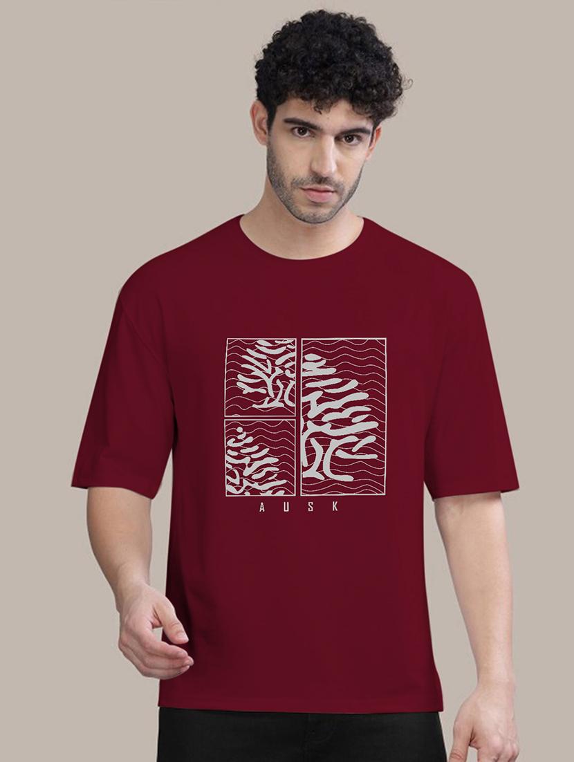 men round neck front print t-shirt - 21457176 - Zoom Image - 0