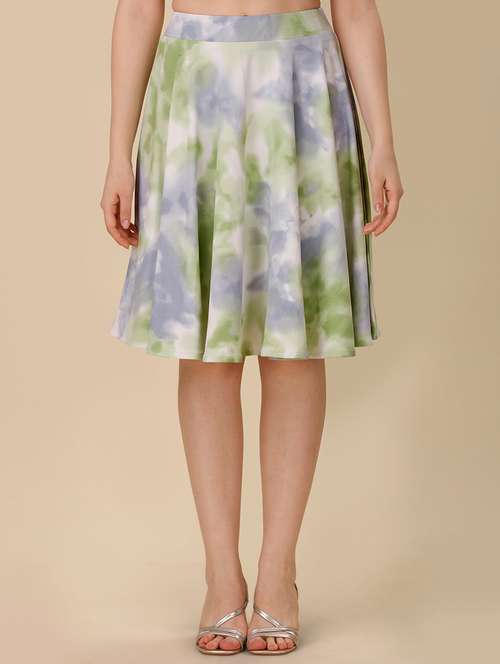 women mid rise printed flared skirt - 21457316 - Standard Image - 0