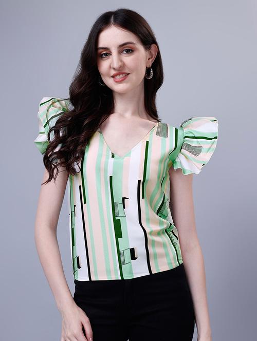 women printed flared sleeves top - 21457368 - Standard Image - 0