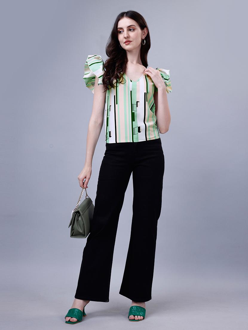women printed flared sleeves top - 21457368 - Standard Image - 3