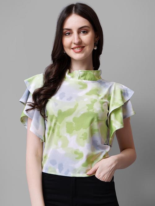 women printed flared sleeves top - 21457417 - Standard Image - 0
