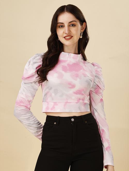 women printed puff sleeves top - 21457440 - Standard Image - 0