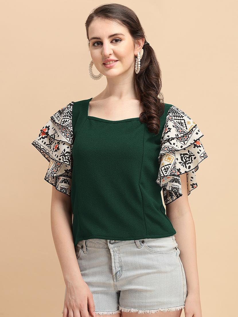 women printed flared sleeves top - 21457470 - Zoom Image - 0