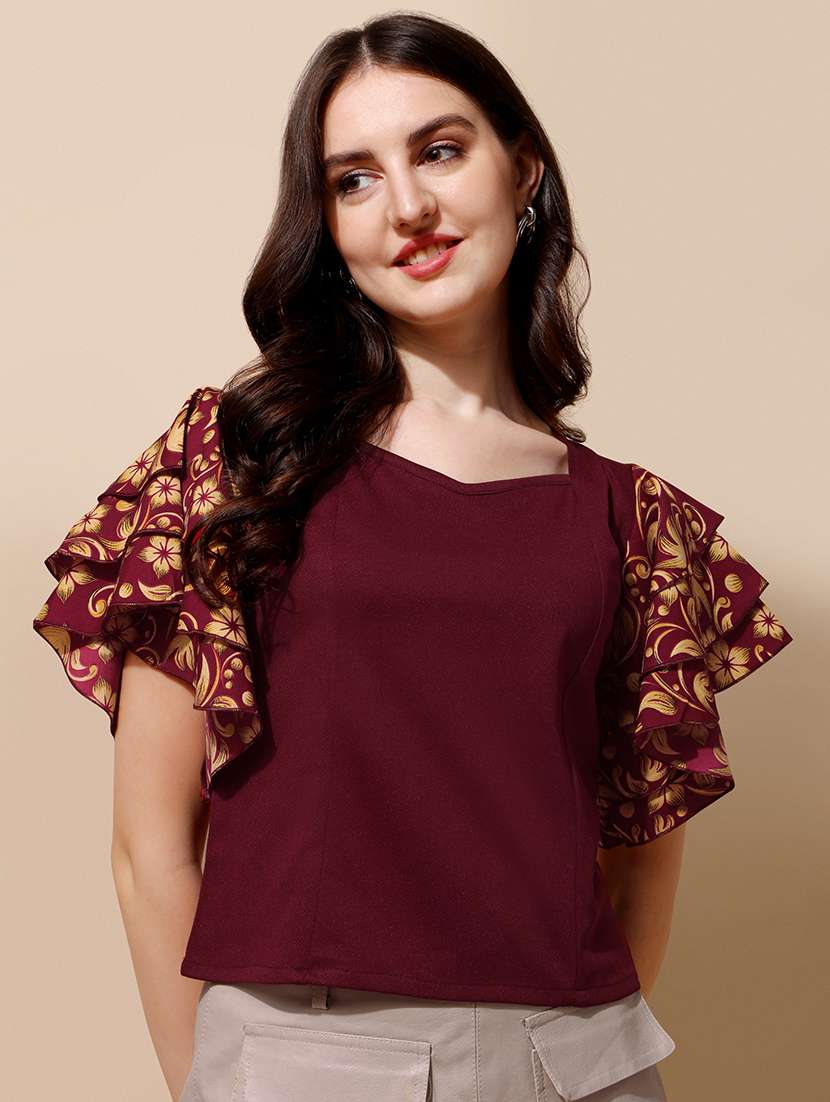 women printed flared sleeves top - 21457491 - Zoom Image - 0